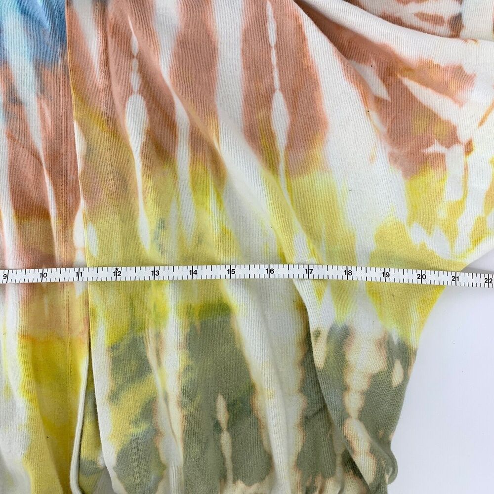 Barbara Lesser Fibers Tie Dye T Shirt Hoodie Low Zip Front XL - Picture 5 of 9